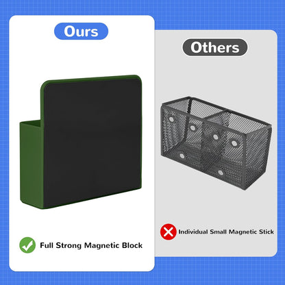 Magnetic Dry Erase Marker Holder, Magnetic Pen Marker Holder for Whiteboard, Fridge, Locker Accessories, School, Office, Home, Magnet Pen Cup,1 Pack, Army Green