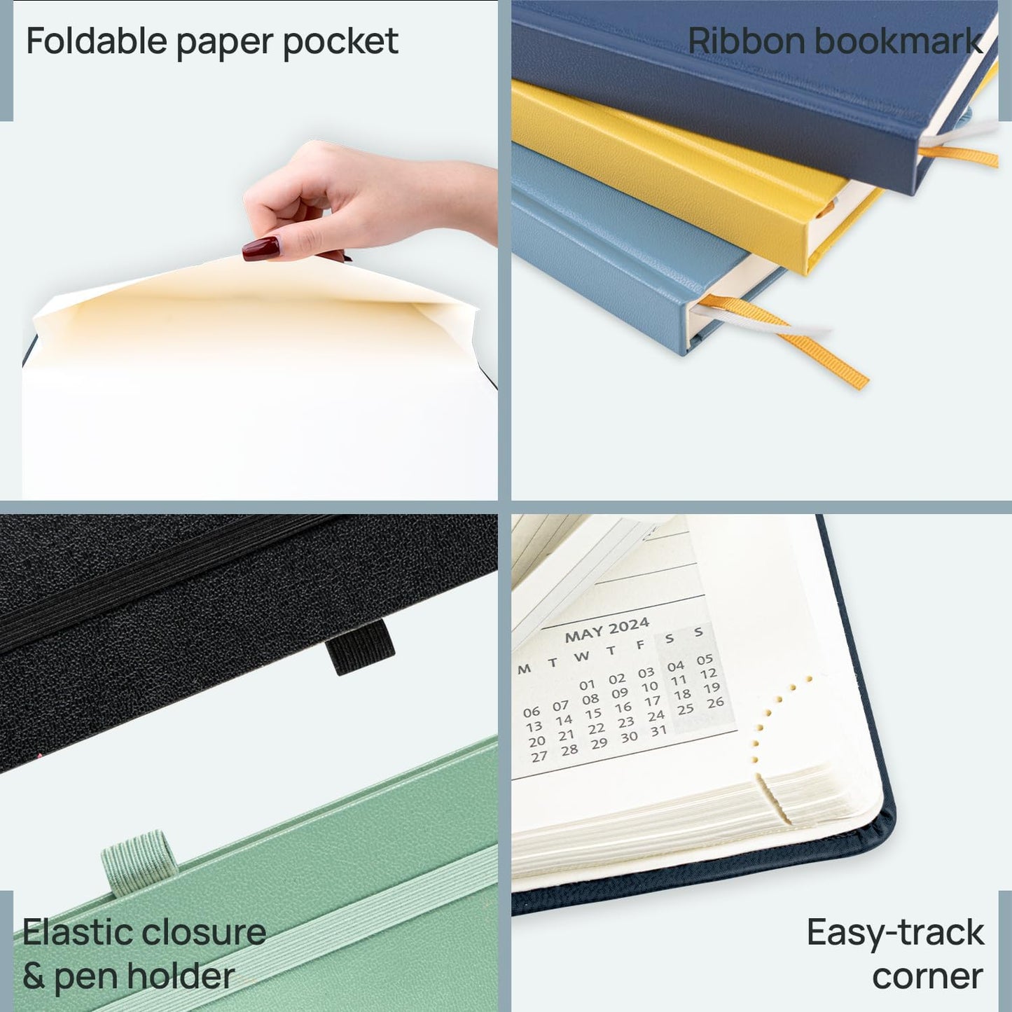 POPRUN 2026 Planner (Large Size 8.5''x 10.5'' Hardcover) - Daily Weekly and Monthly Calendar Agenda 2026 Appointment Book with Hourly Time Slots, Monthly Tabs, 100 GSM - Light Yellow