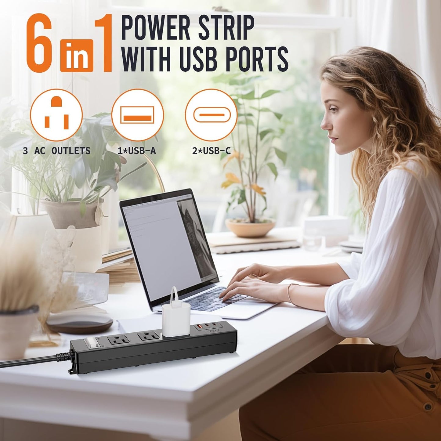 USB Outdoor Power Strip Weatherproof, Waterproof Surge Protector with 3 Wide Outlet with 3 USB Ports, Shockproof Overload Protection,15FT Extension Cord for Outside Decorations,Christmas Lights,Patio