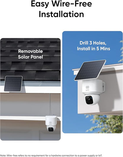 eufy Security SoloCam E30, 2 Pack, Security Cameras Wireless Outdoor, Solar Camera Outdoor Wireless, 360° Pan, AI Tracking, 2K Clarity, No Monthly Fee
