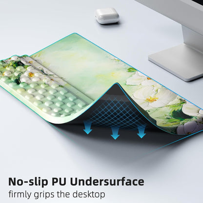 Ospelelf Keyboard Wrist Rest Pad, Comfy Ergonomic Keyboard Stand Holder, Office Desk Accessories, Work from Home Essentials, Anemone Pattern