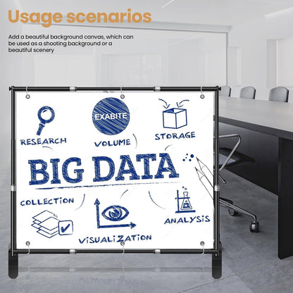 Jiang&Rong 10x10ft Heavy Duty Backdrop Stand Kit - Adjustable Step and Repeat Photo Banner Stand for Photography, Trade Shows, Photo Booths, Events(Black)