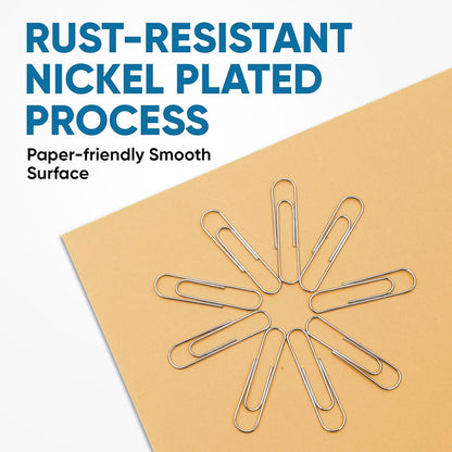 Paper Clips, 600 Pcs Paperclips (6 Boxes of 100 Each), Premium Paper Clip, 1-2/7" Silver Paper Clips Medium (1.3 Inches), Rustproof Metal Paper Clip for Office, School, Home