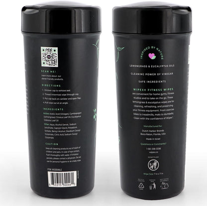 Wipex Screen Wipes & Gym Wipes Combo Pack - 75ct Gym Equipment Wipes Canister & 24ct Individually Wrapped Fitness Touch Screen Wipes, Safe for Yoga Mats & Electronics, Lemongrass Scent