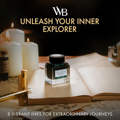 Wordsworth and Black Fountain Pen Ink Bottle (30 ml) Premium Luxury Edition, [Racing Green] Fountain Pens Bottled Ink; Classic Designed Bottle Smooth Flow 30 ml