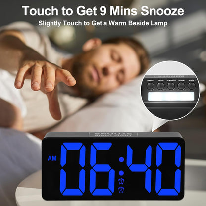 Alarm Clock for Bedroom Heavy Sleepers with Bed Shaker & Night Light-Vibrating Digital Clock Large Dimmable LED Digits with Dual Alarm & Charging Port Table Desk Clock for Hearing Impaired Seniors