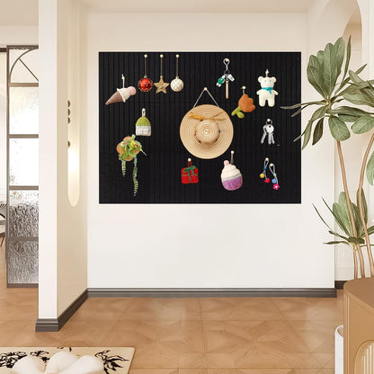 Large Cork Board Alternative, 12 Pack Felt Board with Safe Removable Adhesive Tabs Felt Wall Tiles, Large Cork Boards for Walls, Cork Board for Home Office, Pin Boards for Walls, Stripe Black