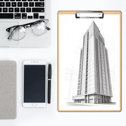 4 PCS Extra Large 11x17 clipboard, Wood Cleats with Low Profile Clips for Drawing, Sketching, and Art Boards, Horizontal Wood Lapping, Landscape Layout (3mm Thickness (4 Pack11x17 Long clipboard)