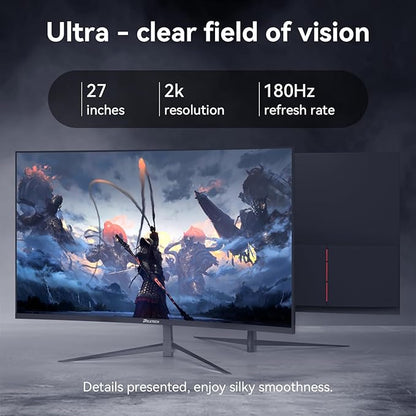 27Inch Ultrawide Curved 180Hz Gaming Computer Monitor -2K QHD(2560x1440) 1800R PC Screenr, 4000:1 Contrast Ratio, 1x Display Port, 2X HDMI ，（G27X Flex Pro）