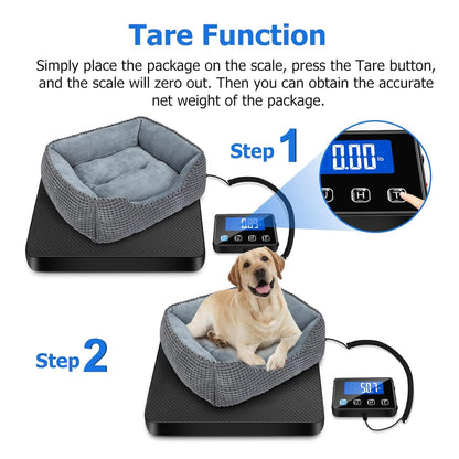 440lb Shipping Scale, 0.35oz High Accurate Digital Package Scale with Hold/Tare Function, Weight Scale for Packages, Luggage, Small Business, Home Use, Battery & Charging Cable Include