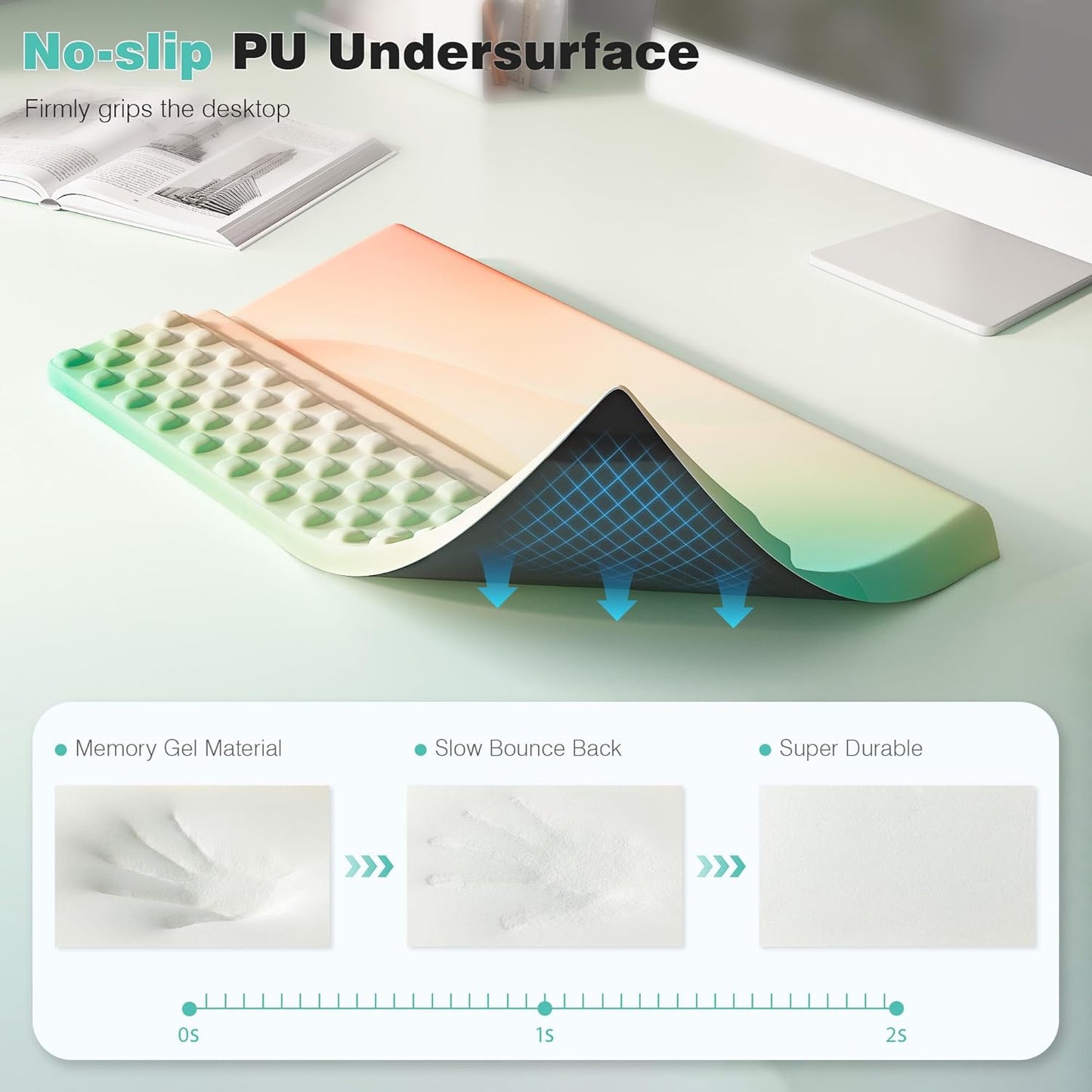 Ospelelf Ergonomic Keyboard Wrist Rest Pad Comfortable Keyboard Stand Riser Holder Pad for Office Gaming