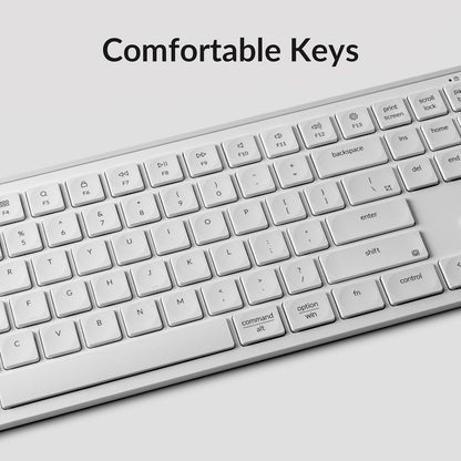 Keychron B6 Pro Ultra-Thin Wireless Keyboard, Full-Size ZMK with Numeric Keypad Quiet Typing, 2.4 GHz/Bluetooth 5.2/Wired Connection Long Battery Life, Compatible with Mac Windows Linux - Ivory White