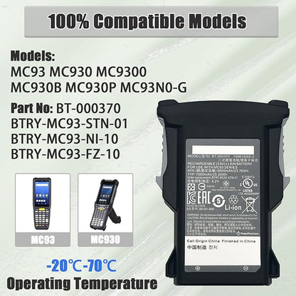 Replacement 7000mAh Li-ion Battery for Zebra Barcode Scanner MC93 MC930 MC9300 MC930B MC930P MC93N0-G