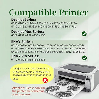 67XXL Ink Cartridge Replacement for Ink 67, 67xl Ink Cartridges Combo Pack Compatible with deskjet 4100 4100e 4152e 4155 4155e Envy 6000 6055e 6055 6400 6458 6458e 6452 6455e Printer(2PACK)