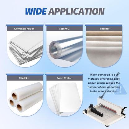 Heavy Duty A4 Paper Cutter 400 Sheet Thickness Cutting Capacity, 12 Inch Stack Guillotine Paper Cutter with 1 Replacement Blade, Stack Trimmer Suitable for Paper Leather Cardboard Nonwoven