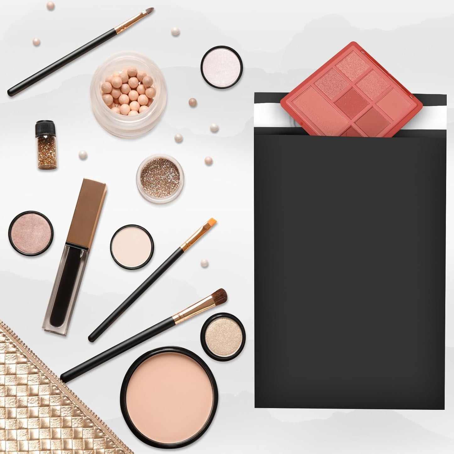 120-Piece Black Poly Mailers - 6x9 Inch Shipping Envelopes with Self-Adhesive Seal, Waterproof, and Tear-Proof Postal Bags