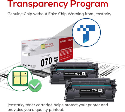 Compatible for Canon 070 Black Toner Cartridge Replacement for Canon 070h CRG070 Toner for Canon ImageCLASS MF465dw MF462dw MF460dw LBP246dw LBP247dw LBP243dw LBP240dw Laser Printer 2 Pack