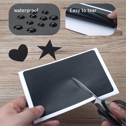 ONUPGO 20 Pack Chalkboard Labels, 4" X 6" Reusable Blackboard Stickers, Waterproof Chalkboard Sticker for Jars, Parties Decoration, Craft Rooms, Weddings, Storage, Organize Your Home & Kitchen