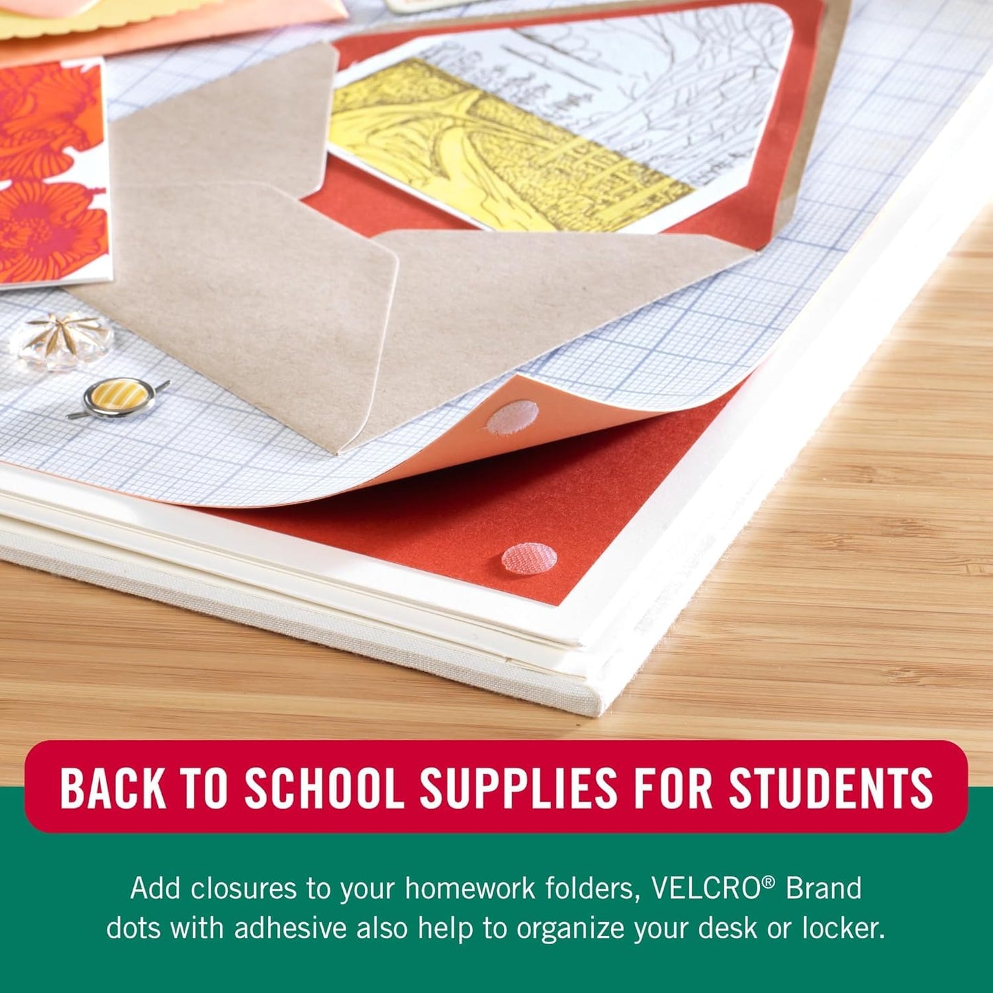 VELCRO Brand Thin Clear Dots with Adhesive, 200Pk 5/8in Circles, for Crafting School Projects, Home and Office Organization | Low Profile Design