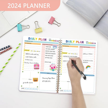 2025 Undated Weekly Planner,To Do List Notebook, Daily Notepad,Weekly Goals Planner, Habit Tracker Journal for Home and Work,8×10inch, Hippies