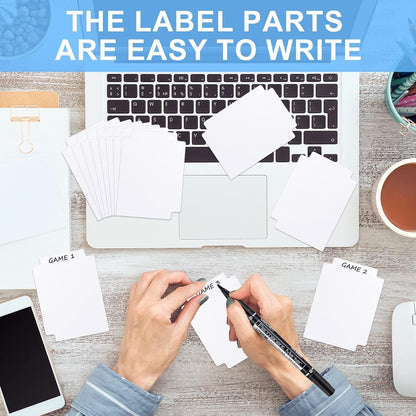 120 Pcs Trading Card Dividers Card Sorting Tray White Card Separators with Tabs Blank Card Box Card Divider Cards for Sports Games, 2.71 x 3.8 Inches Fit for MTG TCG Sports Cards Card Games