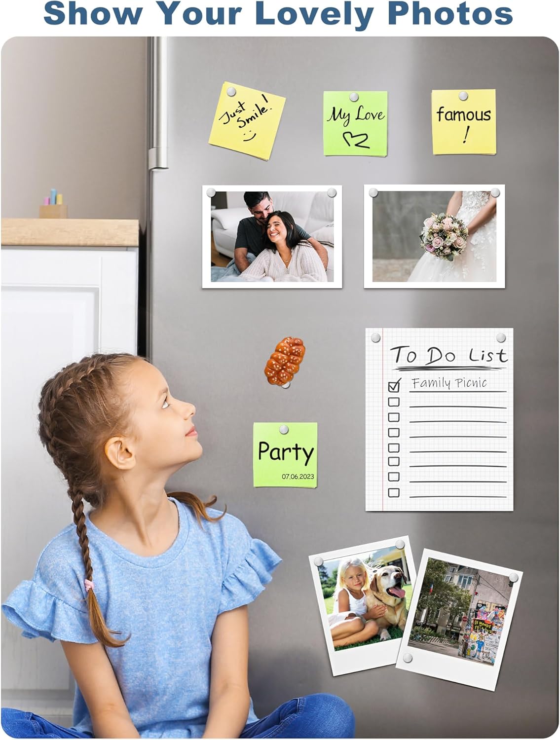 SMARTAKE 320 Pcs Refrigerator Magnets, 6x2mm Small Round Fridge Magnet, Multi-Use Premium Neodymium Office Magnets for Fridge, Whiteboard, Billboard in Home, Kitchen, Office and School (Silver)