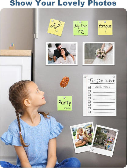 SMARTAKE 320 Pcs Refrigerator Magnets, 6x2mm Small Round Fridge Magnet, Multi-Use Premium Neodymium Office Magnets for Fridge, Whiteboard, Billboard in Home, Kitchen, Office and School (Silver)