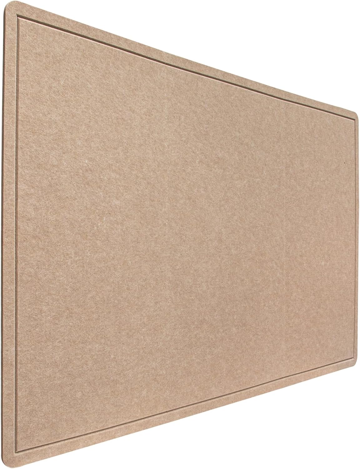 Foldable Large Felt Bulletin Board for Wall 48"x 36", Decorative Picture Framed Display Board with Self-Adhesive Tape for School, Home, Kitchen & Office Walls, Includes 30 Pins, Oatmeal