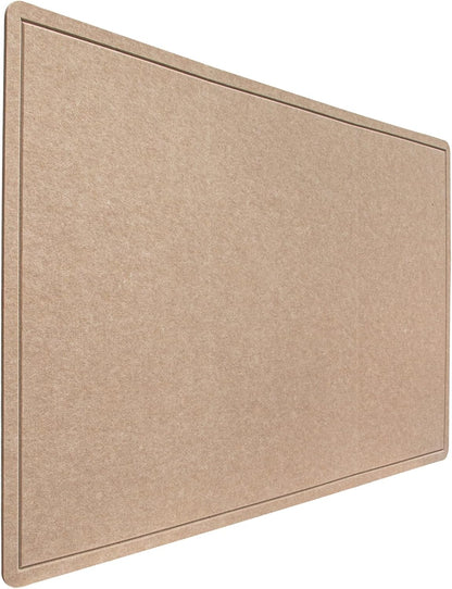 Foldable Large Felt Bulletin Board for Wall 48"x 36", Decorative Picture Framed Display Board with Self-Adhesive Tape for School, Home, Kitchen & Office Walls, Includes 30 Pins, Oatmeal