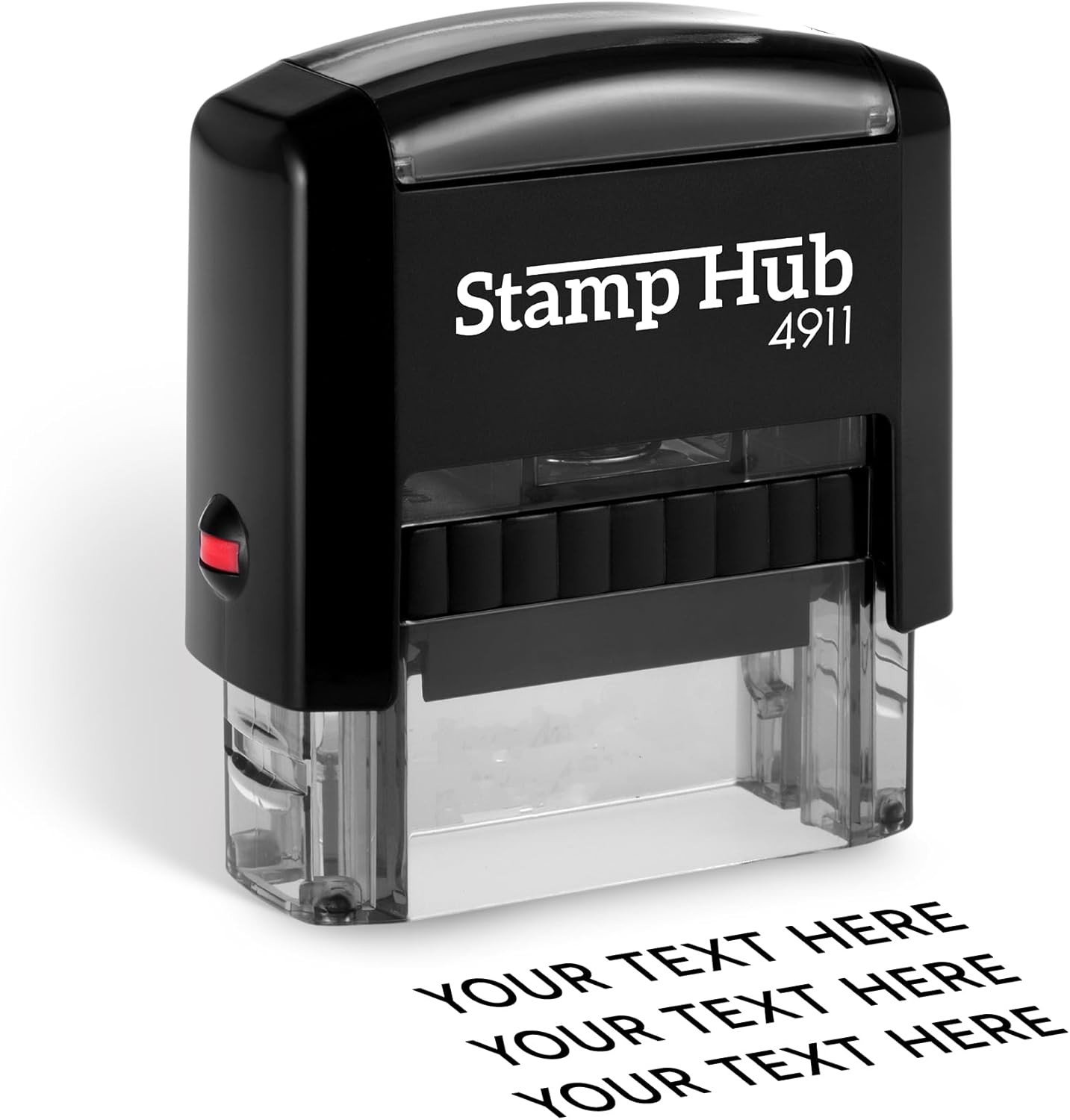 Self Inking Personalized Stamp - Up to 3 Lines, Custom Return Address, Customizable Office Name Rubber - Easy to Change Ink Cartridge, Multiple Ink Color Options - Small
