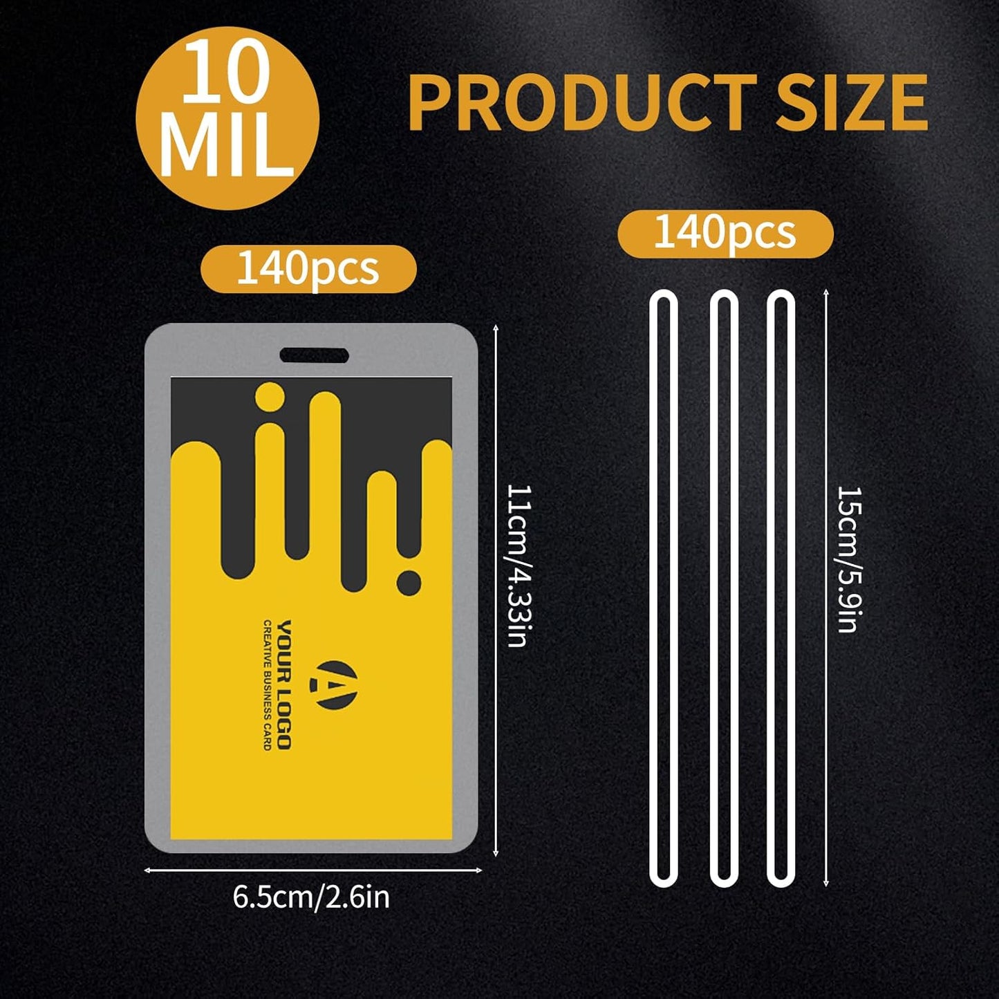 140 Sets 5 Mil 4.3x2.6inches Laminating Pouches with Slot Hole,Printable Luggage Tags with Clear Loop,Kit Resealable for Work Permits Pass Cards Student ID Cards Gift Tags Homemade Ornaments