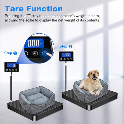 Shipping Scale, 440lb/0.5oz High Accuracy Digital Scale for Packages with Hold, Tare Function, Postal Scale for Small Business, Luggage, Home Use (Battery & Charging Cable Include)