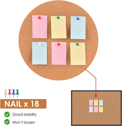 Board2by Bulletin Board 48 x 36, Black Aluminium Framed 4x3 Corkboard , Large Wall Mounted Notice Board with 18 Push Pins for School, Home & Office