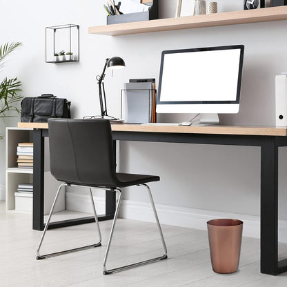 HOLDN’ STORAGE Small Trash Can - Set of 2 Open Top Waste Bin of 1.58 Gallon, Compact Waste Can Perfect for Bathroom, Kitchen, Office, Dorm - Durable Garbage Can - Copper