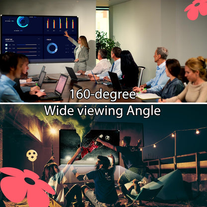 Projector Screen with Stand 120 inch: Foldable and Portable Projection Screen 16:9 4K HD Wrinkle-Free Lightweight Movie Screen with Carry BagHome Theater Backyard Cinema