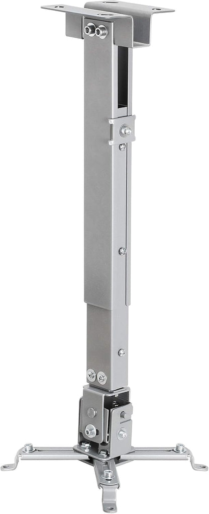 Cmple - Universal Adjustable Projector Ceiling Mount, Projector Bracket with Extendable Length for LCD/DLP Projectors - Max 44lbs (Silver)