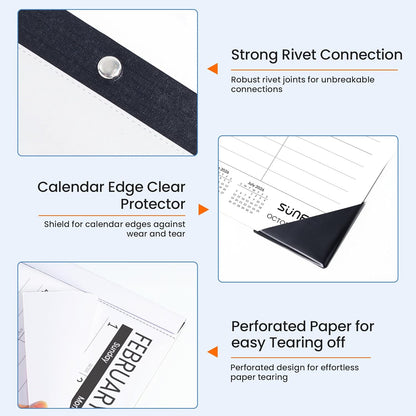 SUNEE Desk Calendar 2025-2026 Large 22x17 from October 2025 to March 2027, Extra Large Desktop Monthly Calendar Pad 18 Months For Teacher or Family, Desk Top, Black