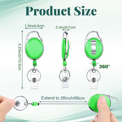 Honoson 20 Pcs Heavy Duty Retractable Badge Reels Batch ID Badge Holder Retractable Clip Bulk Key Holder with Ring for Office Worker Employee, Doctor Nurse Gifts (Bright Color)