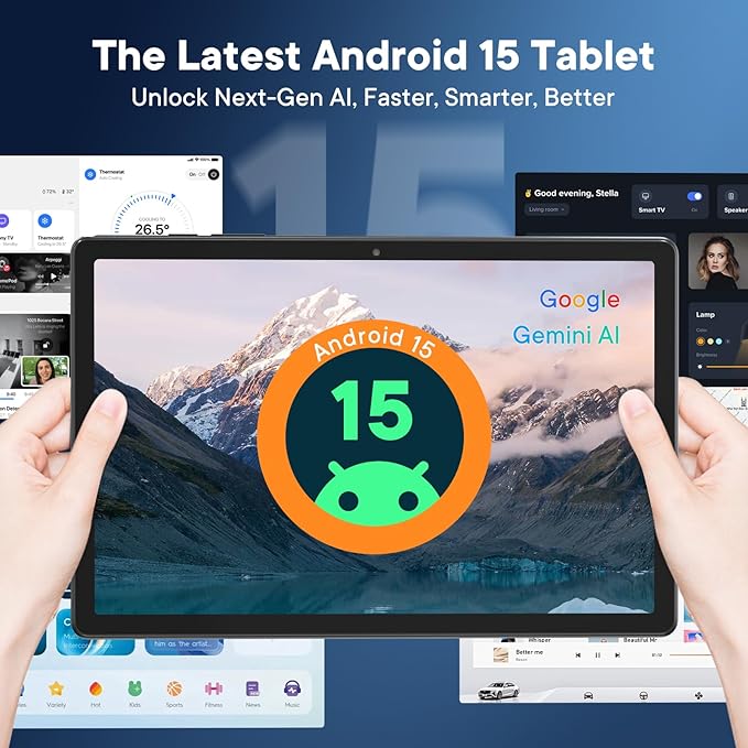 HAOVM Android 15 Tablet 8 Inch,4G SIM Unlocked Tablet, Octa-Core CPU 2.0GHz, 12 GB+64 GB, TF Expandable, IPS Display, 5G WiFi, 5MP+8MP Dual Cameras,5100mAh, GPS, Gray Case