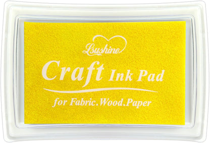Craft Ink Pad for Rubber Stamps, Paper, Wooden, Fabric, Scrapbooking, Non-Toxic Finger Ink Pads for Kids (Light Yellow)