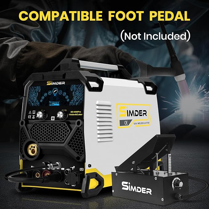 SSIMDER MIG Welder 200A Plasma Cutter Welder Combo With 18PCS 15AK MIG Consumables 10 in 1 Multiprocess Welder Pulse MIG/Gas MIG/Flux Core/HF TIG/Stick/Cut Aluminum Welder for Home DIY Outdoor