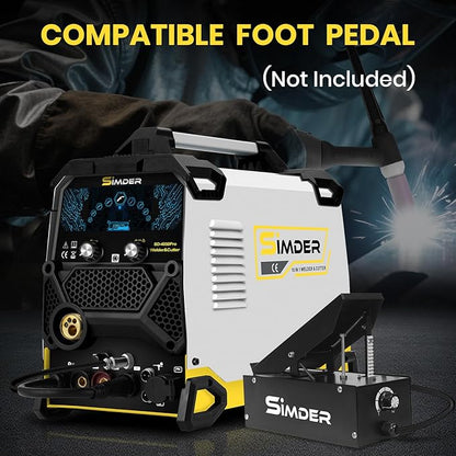 SSIMDER MIG Welder 200A Plasma Cutter Welder Combo With 18PCS 15AK MIG Consumables 10 in 1 Multiprocess Welder Pulse MIG/Gas MIG/Flux Core/HF TIG/Stick/Cut Aluminum Welder for Home DIY Outdoor