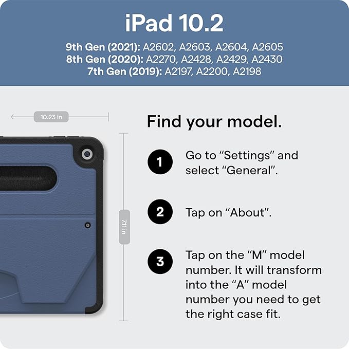 ZUGU CASE for 10.2 Inch iPad 7th / 8th / 9th Generation Case (2021/2020/2019), Protective, Thin, Sleek Design, Magnetic Stand, Sleep/Wake Cover, Magnetic Cover, Arctic Gray