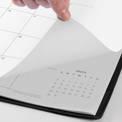 Cabbrix Simplified Desk Calendar 2025-2026 with Desktop Mat, Desk Pad Calendar Large 21" x 16-1/2" Covering July 2025 to June 2026, Monthly Desktop Calendar for Home School and Office (Black)
