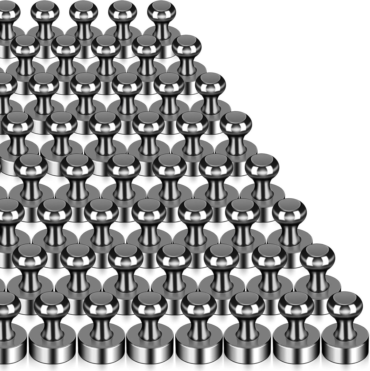 50 Pack Fridge Magnet, Black Strong Magnets for Whiteboard, Push Pin Magnets Refrigerator Magnets Small Strong Neodymium Magnet for Office, Classroom, Kitchen, Home