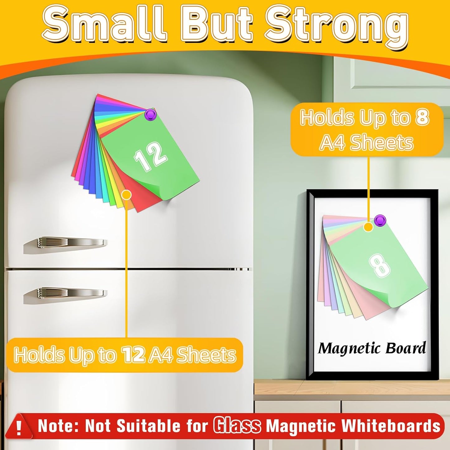 VNDUEEY 16 Pack Purple Fridge Magnets, Refrigerator Magnets Strong Whiteboard Magnet, Small Magnet for Fridge, Magnetic Push Pins for Home, Office, School, Locker, Adult