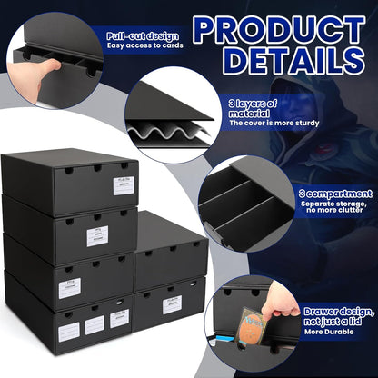 Trading Card Storage Box,18000+ Cardboard Storage Box with 60 Dividers,Label&Tapes for MTG Commander,TCG,PTCG (18000+ Card Box)