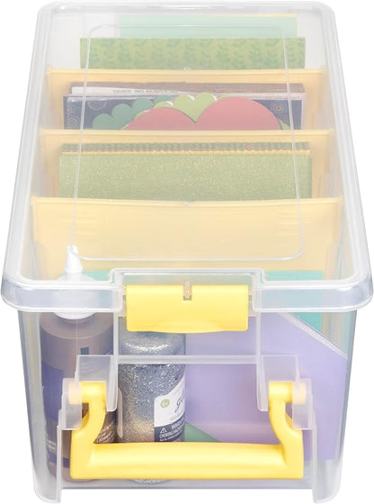 ArtBin 6925JY Semi Satchel with Yellow Accents Storage Container, Clear