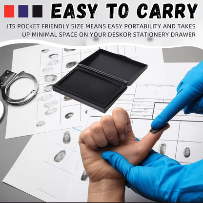 Janlaugh 9 Pack Colors Stamp Pads 4 x 3 Inch Quality Felt Pad Finger Print Ink Pad Black Red Blue Stamp Ink Pad for Rubber Stamp Paper Scrapbooking Wood Fabric