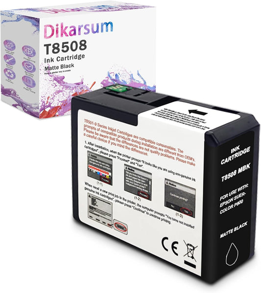 T850 Ink Cartridge Remanufactured T8508 T850800 Ink Cartridge Replacement for Surecolor P800 Printer(Matte Black)